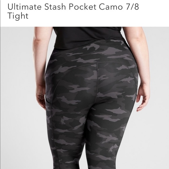 Athleta Ultimate Stash Pocket Camo 7/8 Tight Olive Size 1X and 2X NWT - Picture 8 of 11
